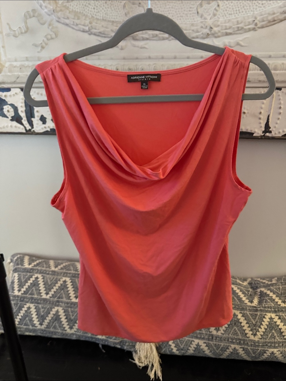 Adrienne Vittadini Coral Cowl-Neck Sleeveless Camisole